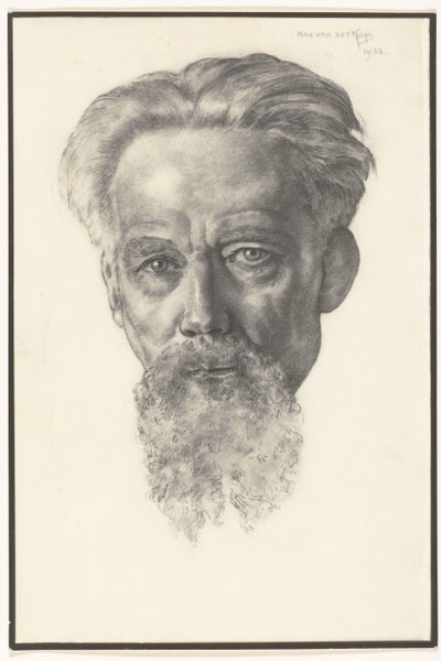 Fotoreproduzione di un ritratto di un uomo di Han van der Kop da Adriaan Bijl