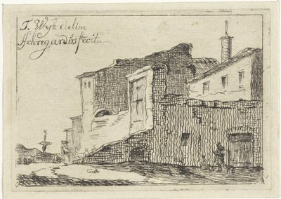Veduta di una città o villaggio italiano da Adriaan Schregardus
