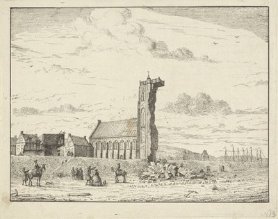 Torre crollata a Egmond aan Zee, 1741 da Adriaan Spinder