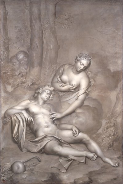 Luna (Diana) visita Endimione dormiente, 1696 da Adriaan van der Werff
