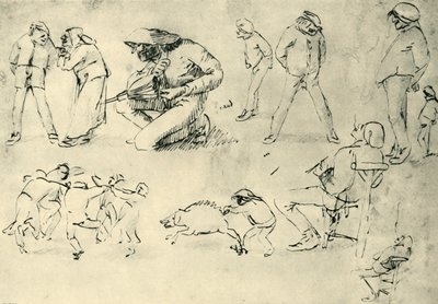 Studi di figure, inizio XVII secolo, 1943 da Adriaen Brouwer