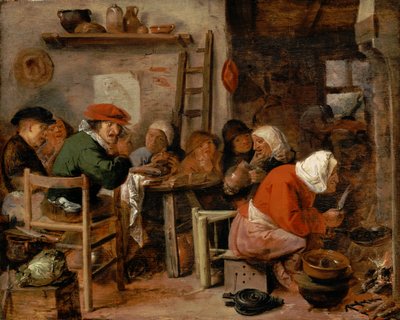 Donna che prepara i pancake da Adriaen Brouwer