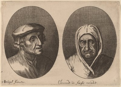 Teste di un contadino e una contadina da Adriaen Brouwer after Pieter Bruegel the Elder