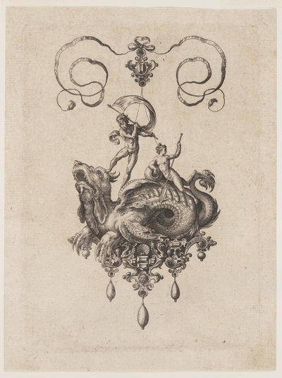 Disegni per ciondoli con mostri marini da Adriaen Collaert