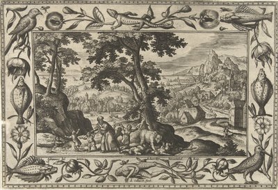 Eliseo maledice i bambini fastidiosi (Paesaggi con scene bibliche, mitologiche e di caccia) da Adriaen Collaert