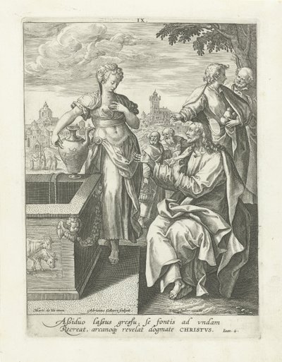 Conversazione con la donna samaritana da Adriaen Collaert