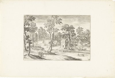 Paesaggio con i discepoli di Emmaus da Adriaen Collaert