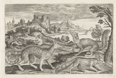 Martore, scoiattoli e una volpe da Adriaen Collaert