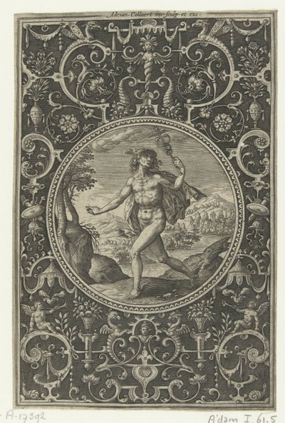 Medaglione con Mercurio con il suo bastone in mano (Medaglioni con figure dal Giudizio di Paride) da Adriaen Collaert