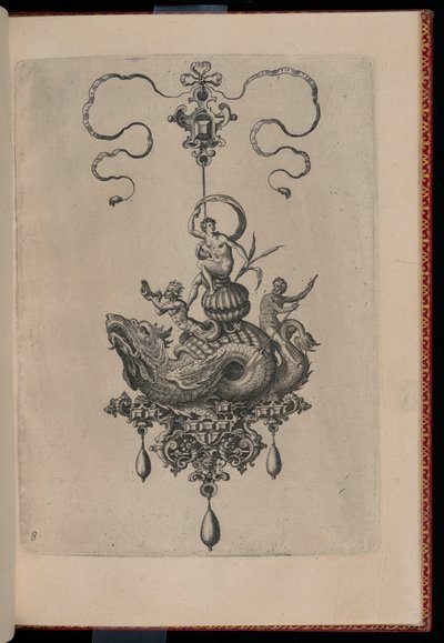 Tavola 8, da Bullarum Inaurium, Pendants, Earrings, etc. Designs of the Most Skillful Nature, Parte Due da Adriaen Collaert