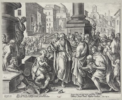 San Paolo guarisce uno storpio a Listra da Adriaen Collaert