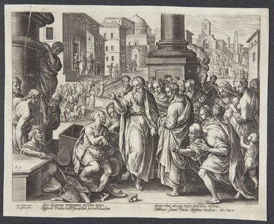 San Paolo guarisce uno storpio a Listra da Adriaen Collaert