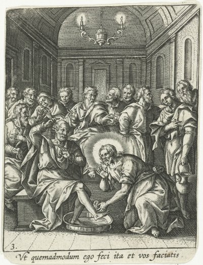 Lavaggio dei piedi da Adriaen Collaert