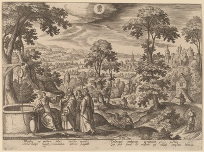 Cristo e la donna di Samaria da Adriaen Collaert after Hans Bol