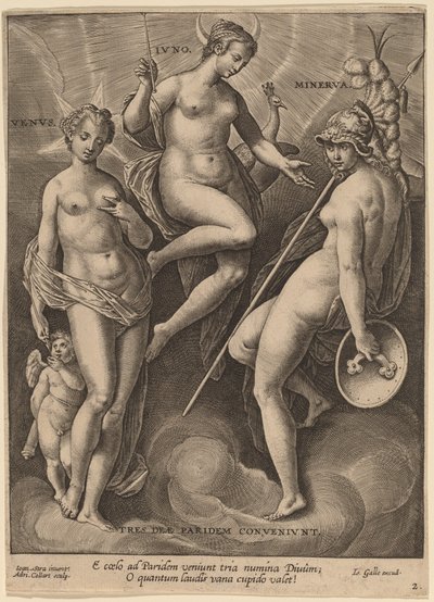 Venere, Giunone e Minerva da Adriaen Collaert after Jan van der Straet