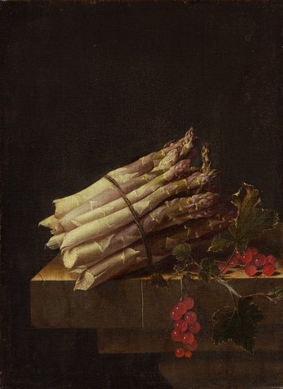 Natura morta con asparagi e ribes rosso, 1696 da Adrian Coorte