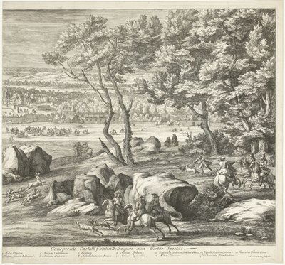 Veduta del castello di Fontainebleau (foglio destro) da Adriaen Frans Boudewyns
