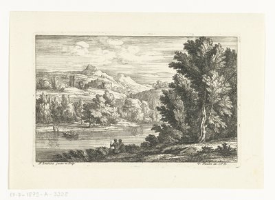Paesaggio con un fiume e un castello da Adriaen Frans Boudewyns