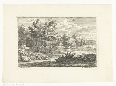 Paesaggio con monumento funebre da Adriaen Frans Boudewyns