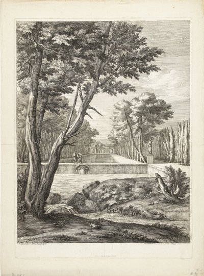 Paesaggio con due uomini presso una fontana da Adriaen Frans Boudewyns