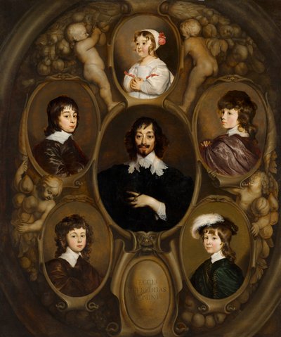 Ritratto di Constantijn Huygens (1596-1687) e dei suoi cinque figli da Adriaen Hanneman