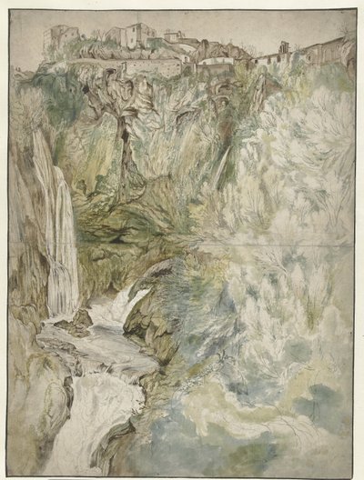 Veduta della Grande Cascata a Tivoli da Adriaen Honich (attributed to)