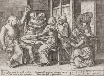 Compagnia che beve con un giullare da Adriaen Huybrechts (I)