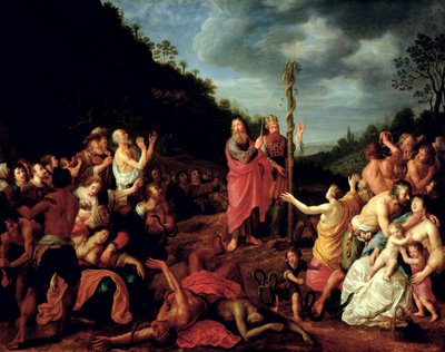 Mosè e il serpente di bronzo, 1640 da Adriaen I van Nieulandt