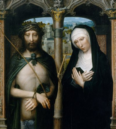 Cristo incoronato di spine Ecce Homo, e la Vergine in lutto, ca. 1530-40 da Adriaen Isenbrandt