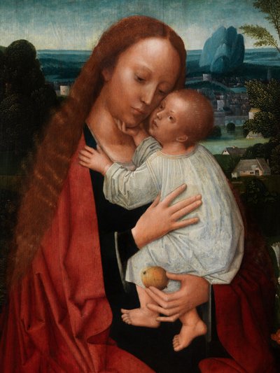 Dettaglio di Madonna con San Giovanni Battista e San Girolamo da Adriaen Isenbrandt or Isenbrant