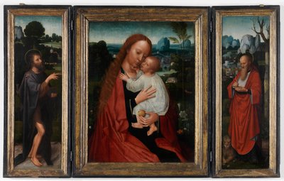 Madonna con San Giovanni Battista e San Girolamo da Adriaen Isenbrandt or Isenbrant