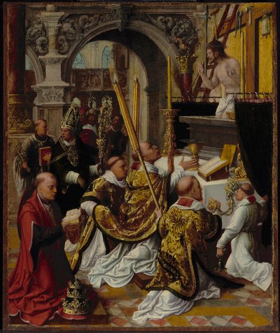 La Messa di San Gregorio Magno (540-604) da Adriaen Isenbrandt or Isenbrant