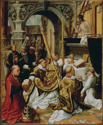 La messa di San Gregorio Magno da Adriaen Isenbrandt or Isenbrant