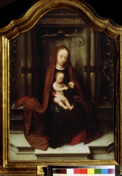 Vergine con il bambino in trono da Adriaen Isenbrandt or Isenbrant