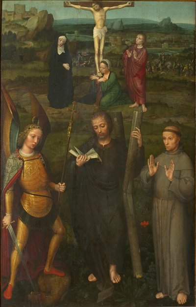 La crocifissione con i santi Michele Arcangelo, Andrea e Francesco d
