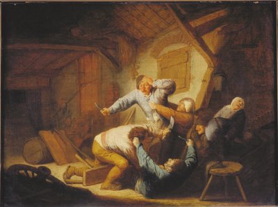 Contadini che combattono, metà del XVII secolo da Adriaen Jansz Ostade van