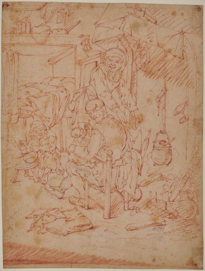 Interno olandese da Adriaen Jansz. van (attr. to) Ostade