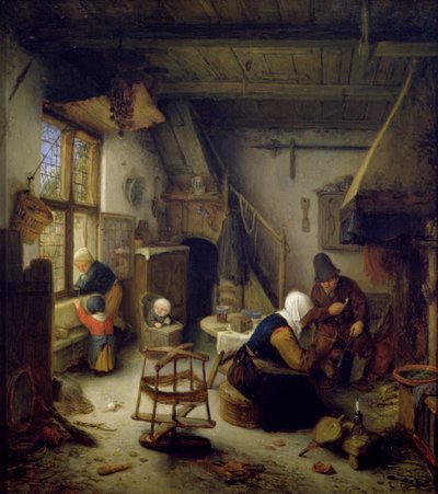 Una famiglia di contadini a casa, 1661 da Adriaen Jansz. van Ostade