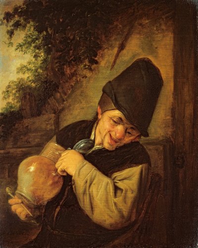 Un contadino con una brocca e una pipa, c.1650-55 da Adriaen Jansz. van Ostade