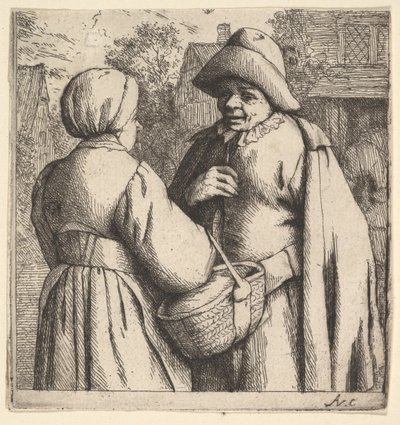 Conversazione in strada da Adriaen Jansz. van Ostade
