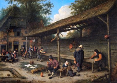 Cortile di una locanda con una partita di shuffleboard da Adriaen Jansz. van Ostade