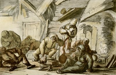 Contadini ubriachi in una taverna da Adriaen Jansz. van Ostade