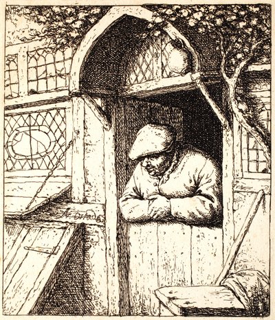 Uomo appoggiato alla sua porta, c.1672 da Adriaen Jansz. van Ostade