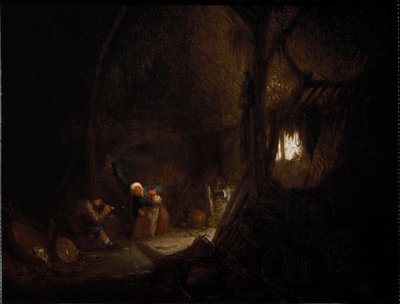 Famiglia di contadini in un fienile da Adriaen Jansz. van Ostade