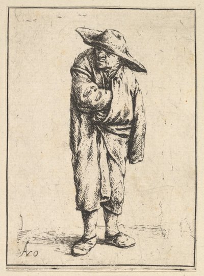 Contadino avvolto nel suo mantello da Adriaen Jansz. van Ostade