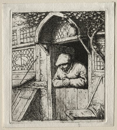 Contadino appoggiato alla sua porta da Adriaen Jansz. van Ostade