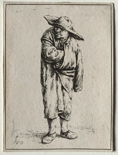 Contadino con la mano nel mantello da Adriaen Jansz. van Ostade