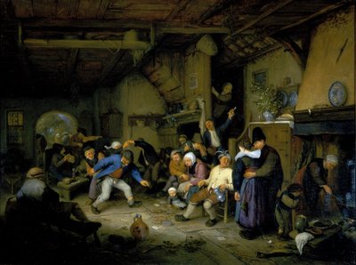 Contadini che ballano in una taverna da Adriaen Jansz. van Ostade