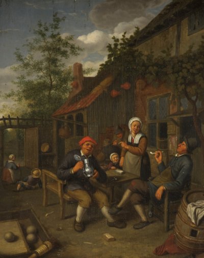 Contadini che bevono fuori da una locanda da Adriaen Jansz. van Ostade
