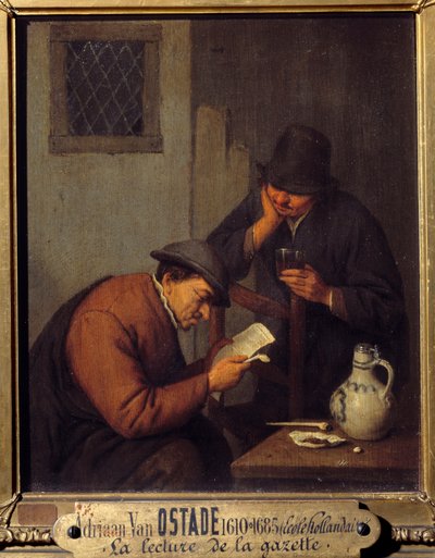 Lettura della Gazzetta da Adriaen Jansz. van Ostade